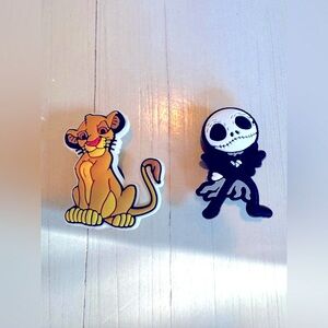 Disney Croc Charms - 2 Pieces Croc Shoe Accessories Simba/Jack Skelington